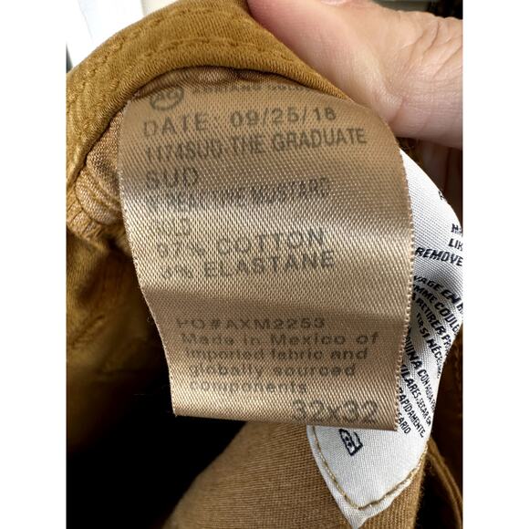 NWOT AG Adriano Goldschmied Graduate 32 x 32 Men's Warm Tan Gold Jeans - Picture 8 of 8